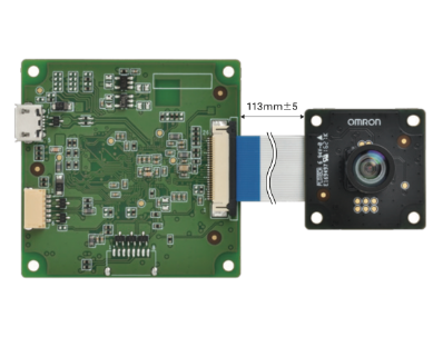 Image sensor used to recognize people's conditions, integrating OMRON's unique OKAO Vision*1 image sensing technology with a camera module.