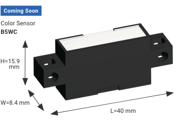 (Coming Soon) Color Sensor B5WC W 8.4 x L 40 x H 15.9 mm (* Actual size image)