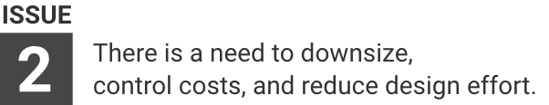 Issue [2]：There is a need to downsize, control costs, and reduce design effort.