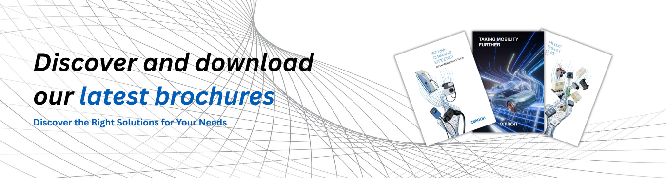 Aratas brochure download banner showing the text 'Discover and download our latest brochures' with three brochure covers featuring automotive solutions, charging efficiency, and product selection guide.