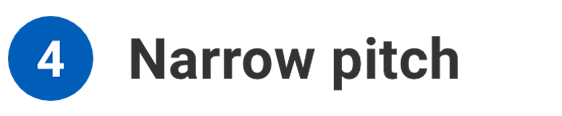 4 Narrow pitch
