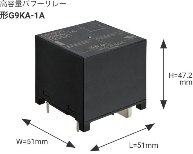 高容量パワーリレー 形G9KA-1A L51mm×W51mm×H47.2mm
