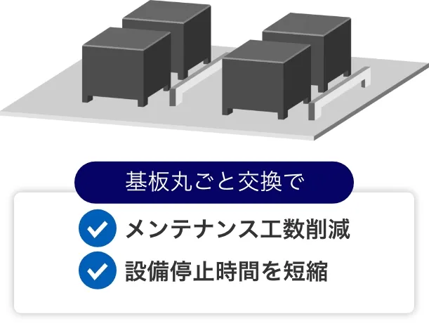 基板丸ごと交換でメンテナンス工数削減 設備停止時間を短縮