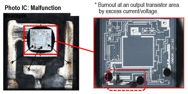 Photo IC: Malfunction example