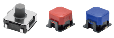 Surface mount (SMD) Tactile Switch: Small-footprint button for user interface controls on printed circuit boards.