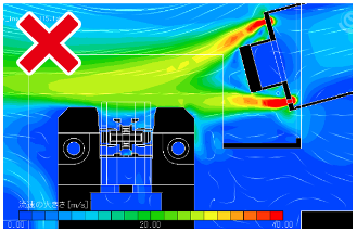 CAE analysis visualization showing structural stress simulation on a relay terminal.