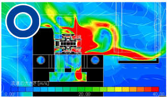 CAE analysis thermal map showing heat distribution within an energized relay coil.