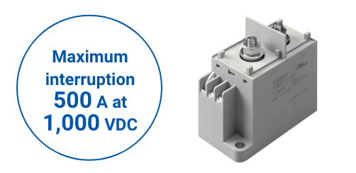 Maximum interruption 500 A at 1,000 VDC