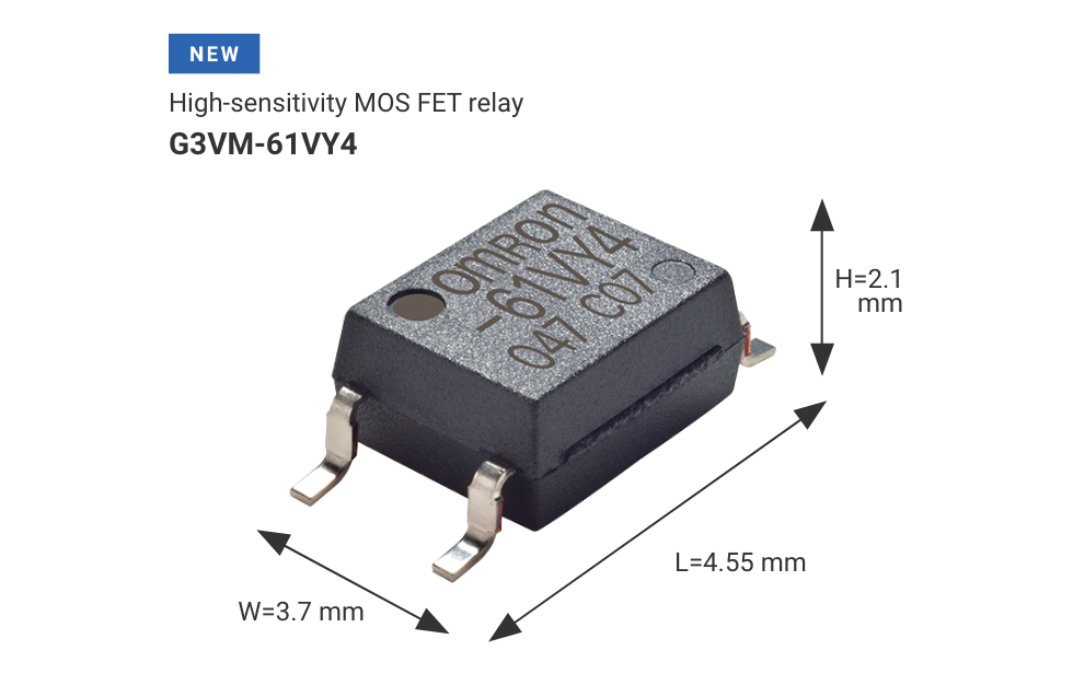 High-sensitivity MOSFET relay G3VM-61VY4 W3.7mm×L4.55mm×H2.1mm