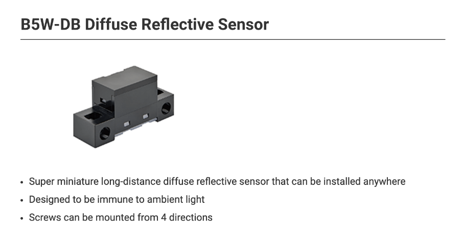Quick selection guide for Aratas optical sensors based on object material and distance.