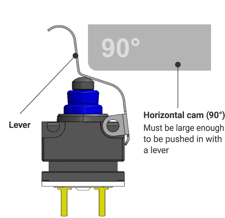 Animation showing the self-cleaning sliding action of the D2EW switch contacts.
