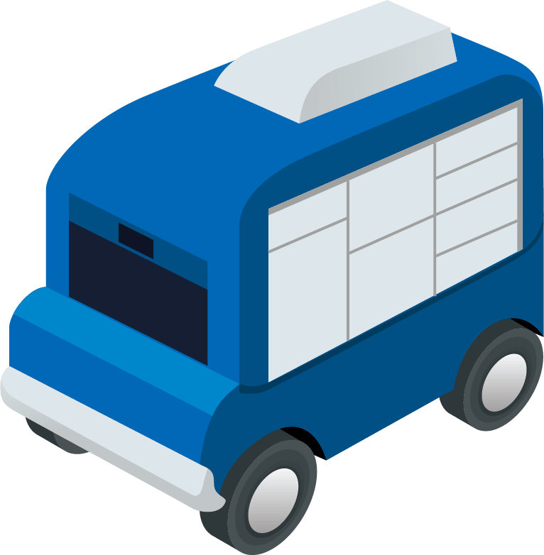 Application icon: Sensing and switching for autonomous last-mile delivery robots.