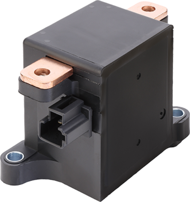 Internal structure of G9EK relay showing the arc-extinguishing gas-filled chamber and contact design.