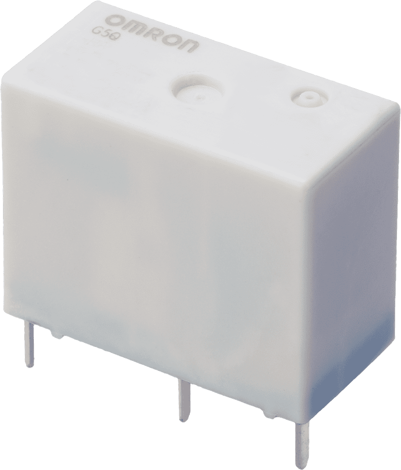 Aratas G5Q-HR high-inrush PCB relay: Product image showing its compact design for power control.