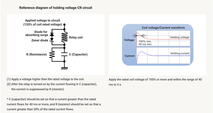 Wiring diagram for driving a single-winding latching relay using a simple circuit.