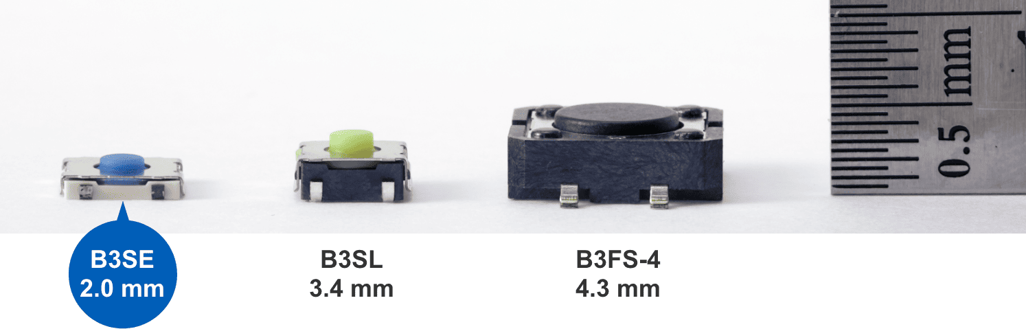 Diagram showing the correct alignment of a keycap or button over a tactile switch plunger.