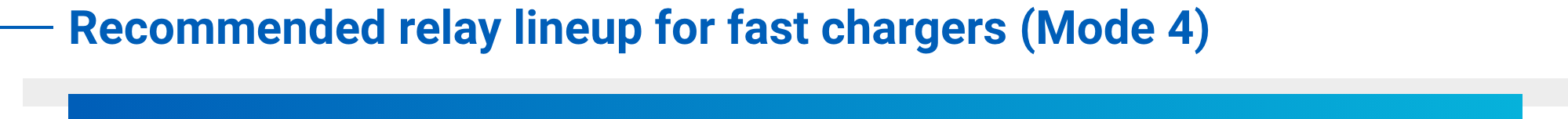 Recommended relay lineup for fast chargers (Mode 4)