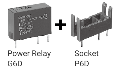 Power Relay G6D + Socket P6D